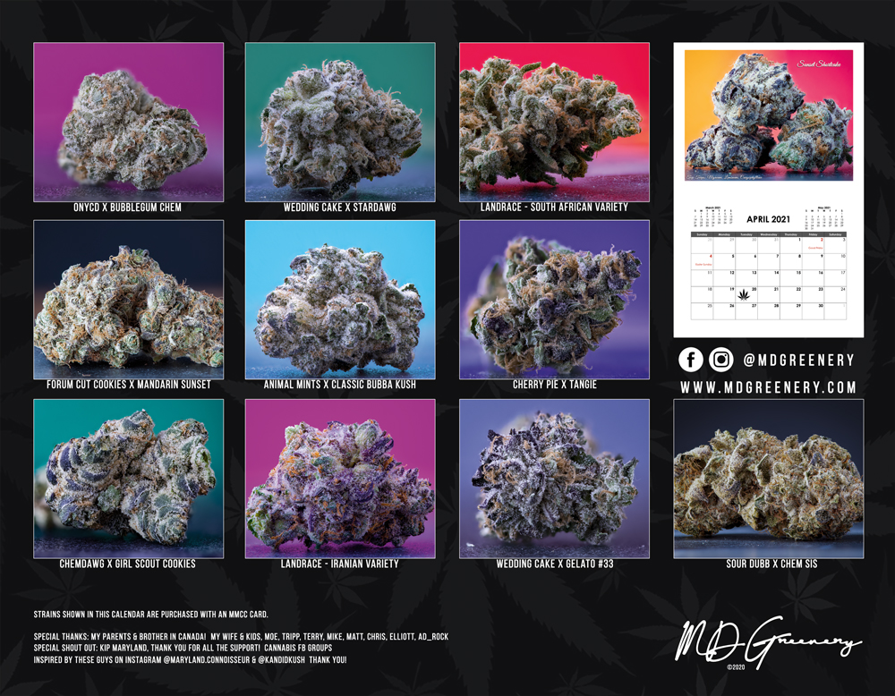 2021 Cannabis Calendar - MD Greenery